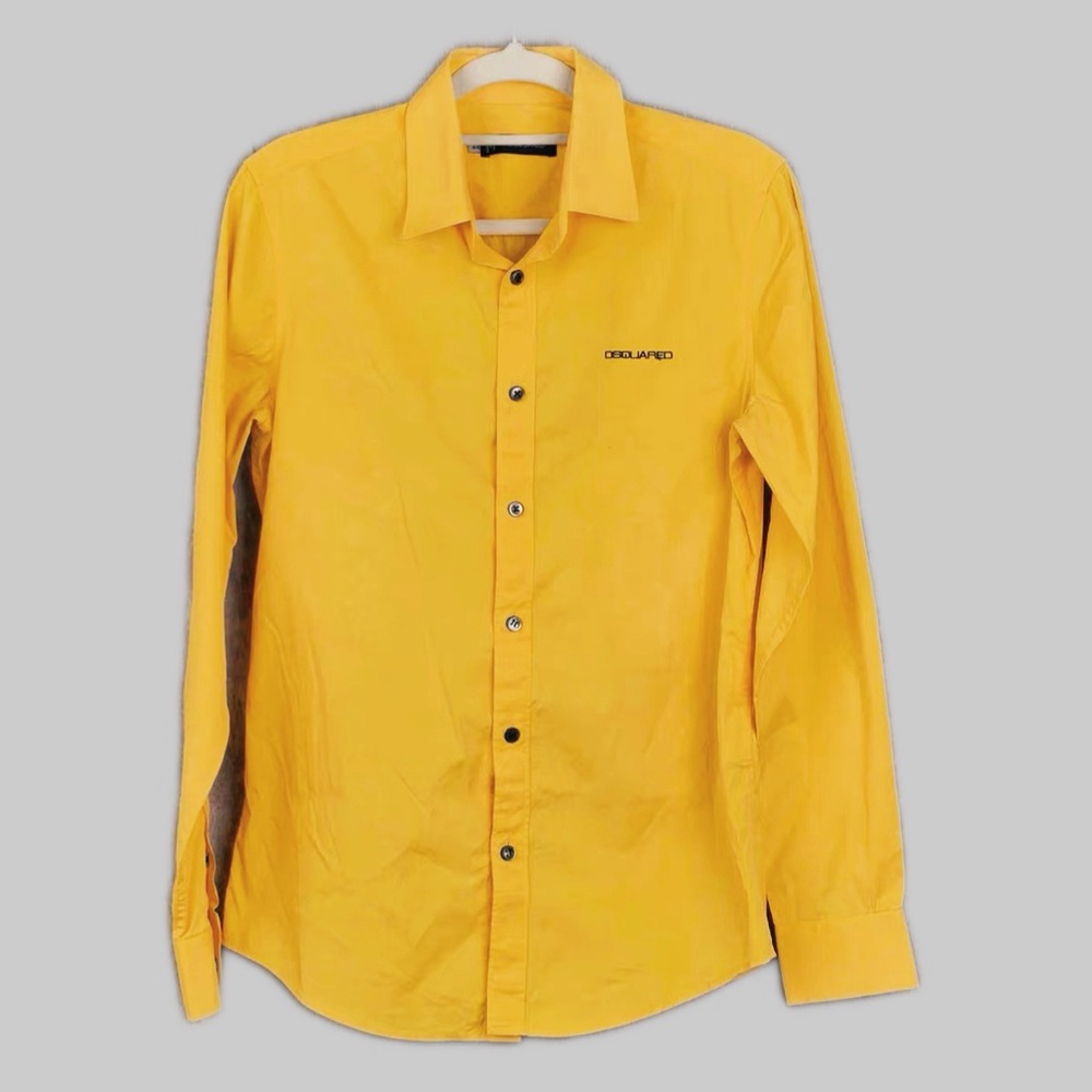 DSQUARED2 Yellow Long-Sleeve Button-Up Shirt